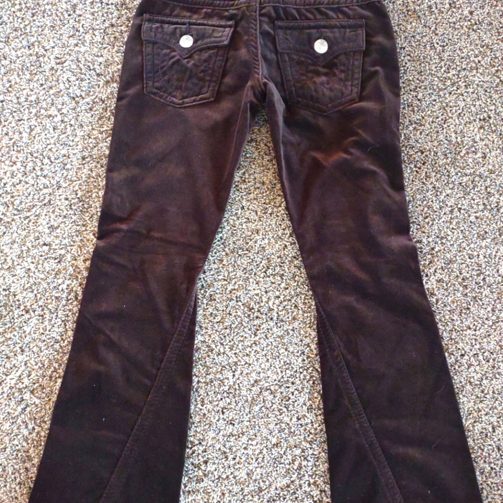 Women's Brown velvet true religion joeys size 28